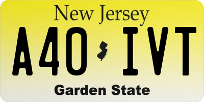 NJ license plate A40IVT