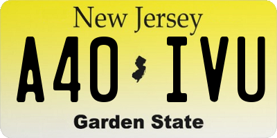 NJ license plate A40IVU