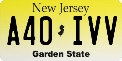 NJ license plate A40IVV
