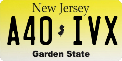 NJ license plate A40IVX