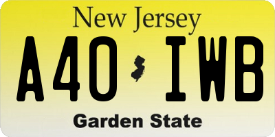 NJ license plate A40IWB