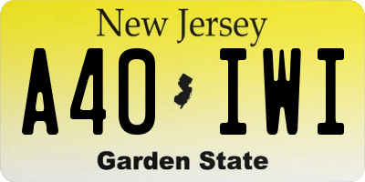 NJ license plate A40IWI