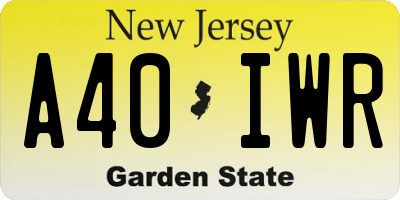 NJ license plate A40IWR