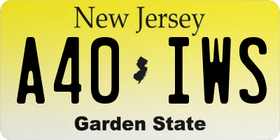 NJ license plate A40IWS