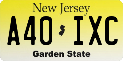 NJ license plate A40IXC