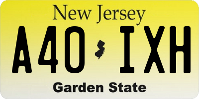 NJ license plate A40IXH