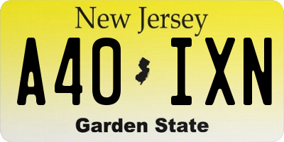 NJ license plate A40IXN