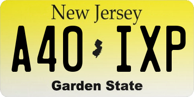 NJ license plate A40IXP