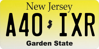 NJ license plate A40IXR
