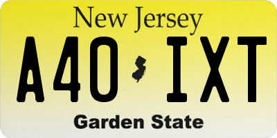 NJ license plate A40IXT