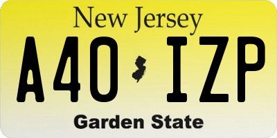 NJ license plate A40IZP
