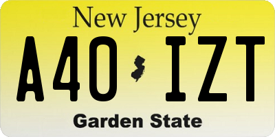 NJ license plate A40IZT