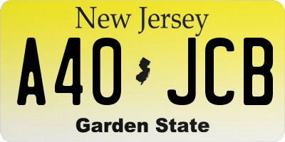 NJ license plate A40JCB