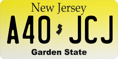 NJ license plate A40JCJ