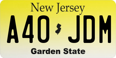 NJ license plate A40JDM