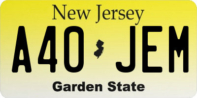NJ license plate A40JEM