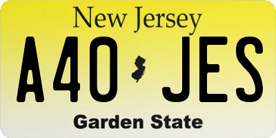 NJ license plate A40JES