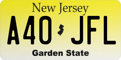 NJ license plate A40JFL
