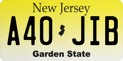 NJ license plate A40JIB