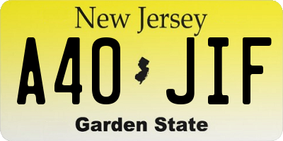NJ license plate A40JIF