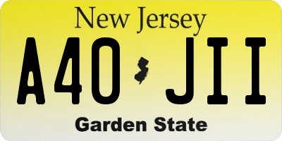NJ license plate A40JII