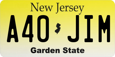 NJ license plate A40JIM