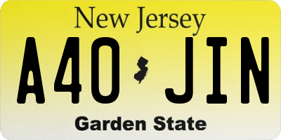 NJ license plate A40JIN