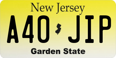 NJ license plate A40JIP