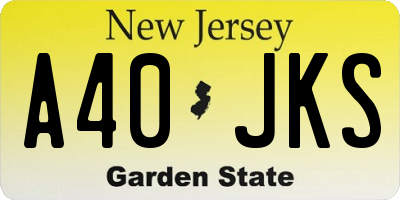 NJ license plate A40JKS