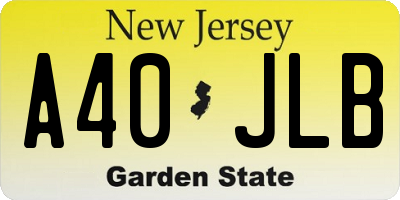 NJ license plate A40JLB
