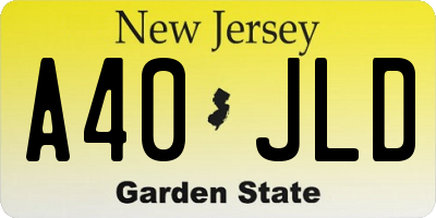 NJ license plate A40JLD
