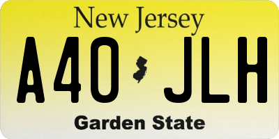 NJ license plate A40JLH