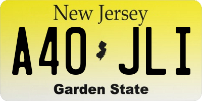 NJ license plate A40JLI