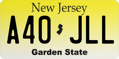 NJ license plate A40JLL