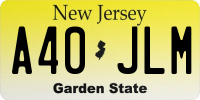 NJ license plate A40JLM