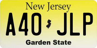 NJ license plate A40JLP