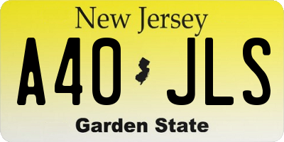 NJ license plate A40JLS