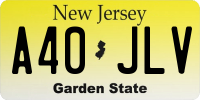 NJ license plate A40JLV