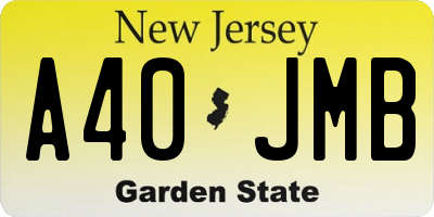 NJ license plate A40JMB