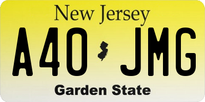 NJ license plate A40JMG