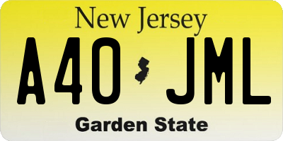 NJ license plate A40JML