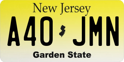 NJ license plate A40JMN