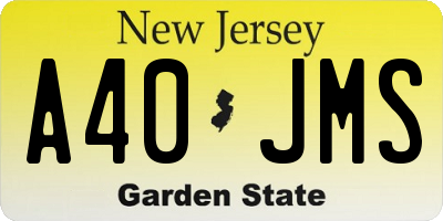 NJ license plate A40JMS