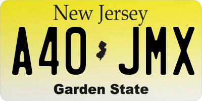 NJ license plate A40JMX
