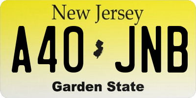 NJ license plate A40JNB
