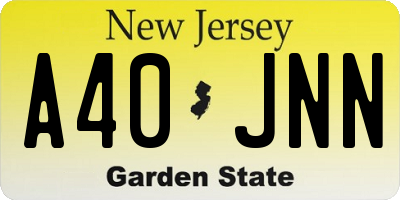NJ license plate A40JNN