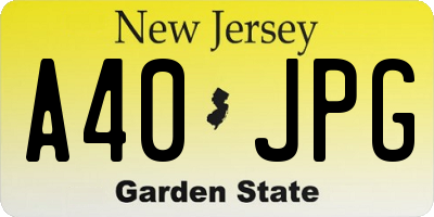 NJ license plate A40JPG