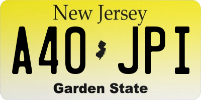 NJ license plate A40JPI
