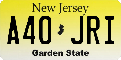 NJ license plate A40JRI