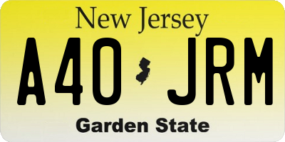 NJ license plate A40JRM